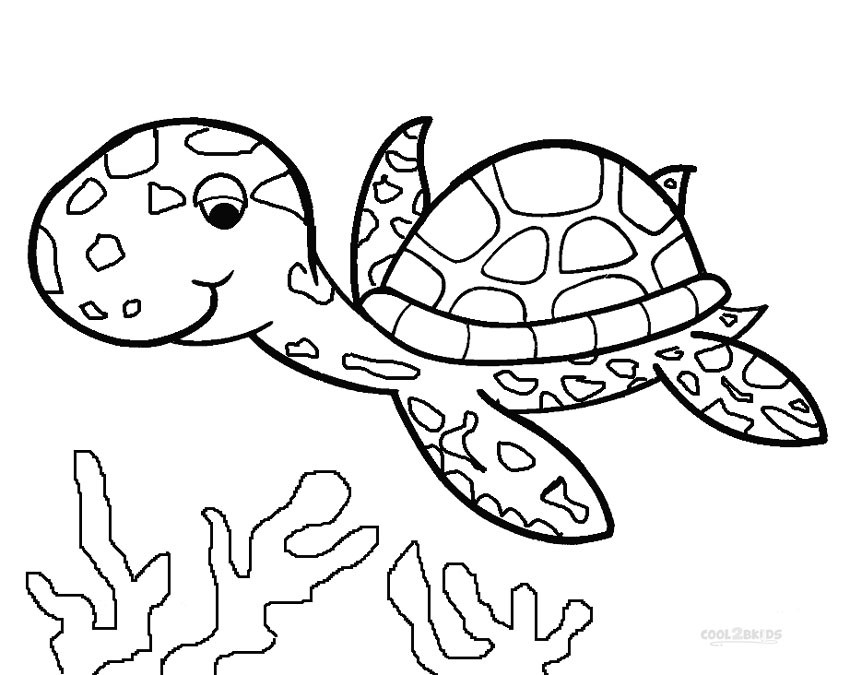 Turtle Coloring Pages For Kids
 Printable Sea Turtle Coloring Pages For Kids