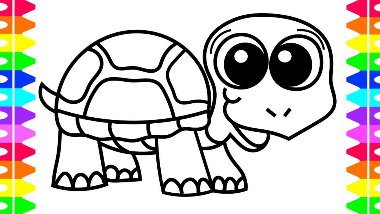 Turtle Coloring Pages For Kids
 How to Draw a Happy Baby TURTLE Coloring Pages Art Colors