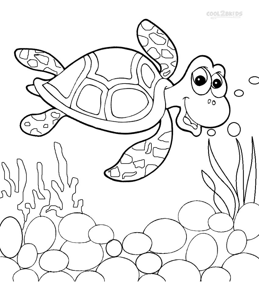 Turtle Coloring Pages For Kids
 Printable Sea Turtle Coloring Pages For Kids