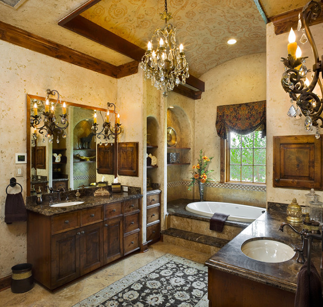 Tuscan Bathroom Vanity
 Tuscan Style Master Bath Mediterranean Bathroom
