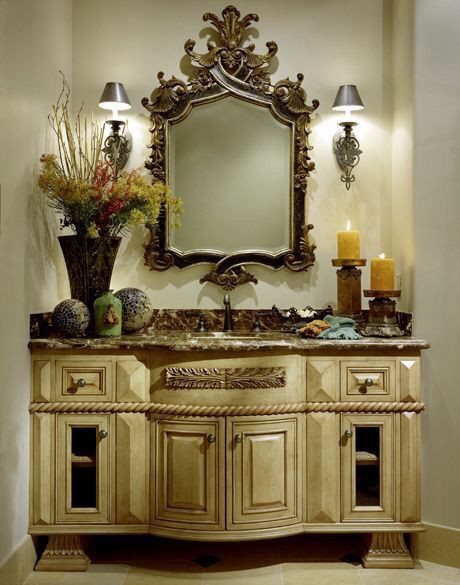 Tuscan Bathroom Vanity
 Lavatory vanity old world with Tuscan Mediterranean