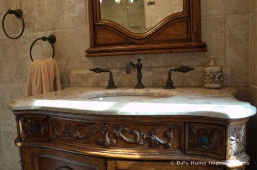 Tuscan Bathroom Vanity
 Old World Tuscan style bath vanity and fixtures