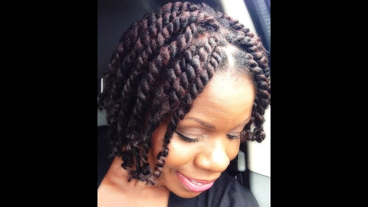 Twist Hairstyle For Natural Hair
 Natural Hair Short Chunky Twists with Marley Hair twisted