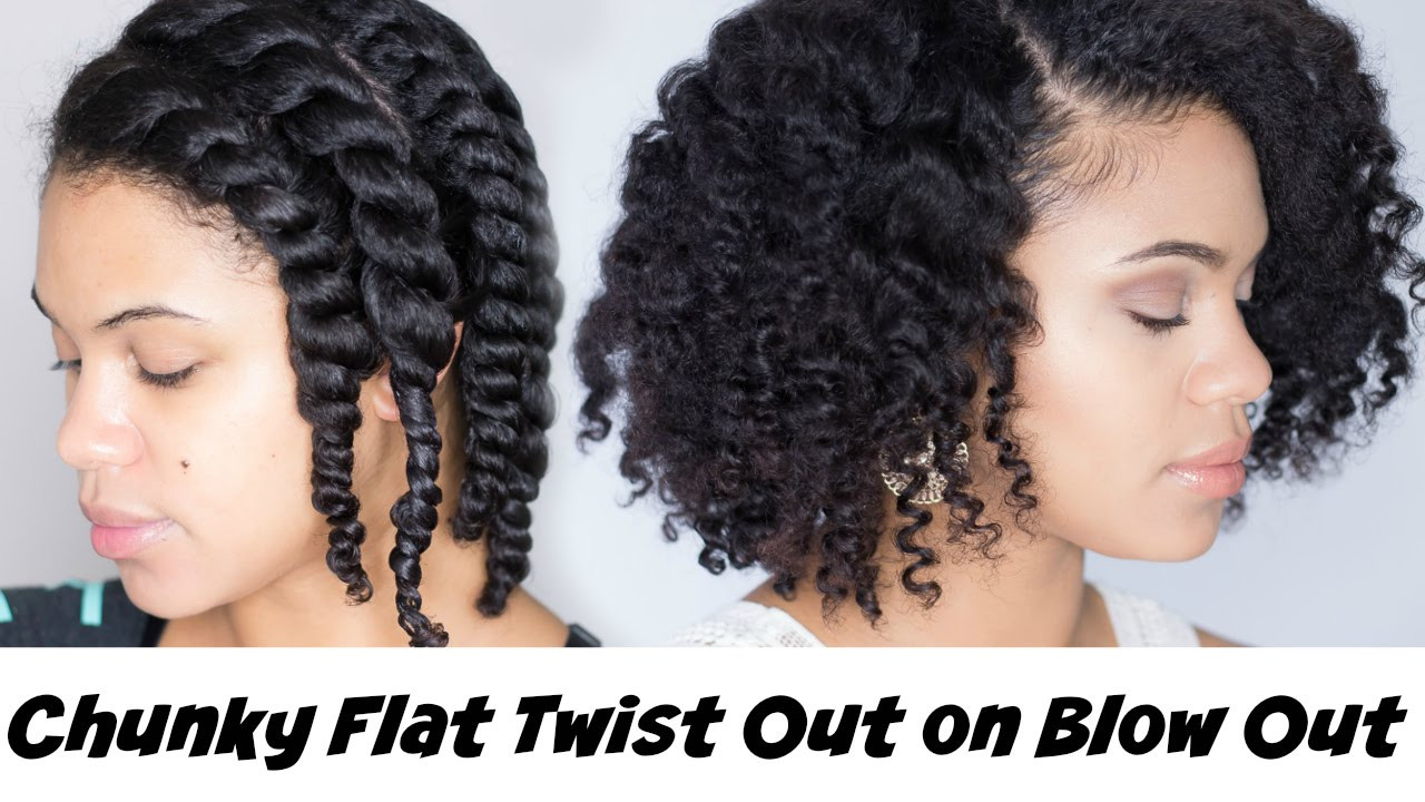 Twist Hairstyle For Natural Hair
 How To Chunky Flat Twist Out on Blown Out Natural Hair