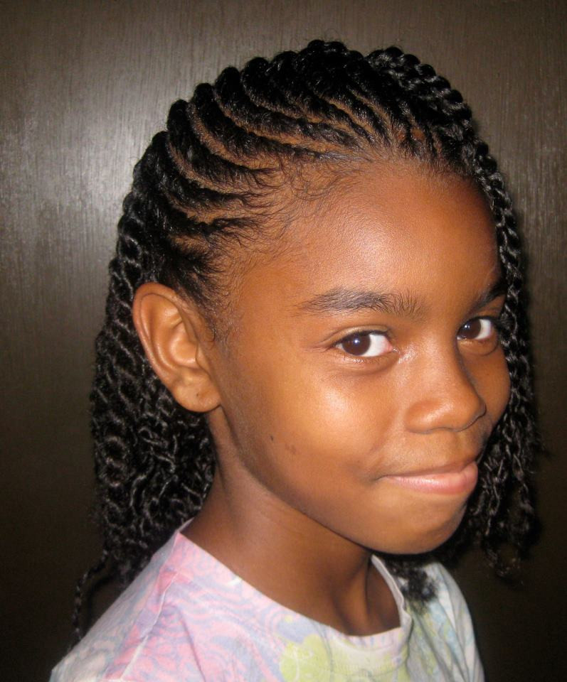 Twist Hairstyles For Girls
 Very pretty flat twist hairstyle for little girls So