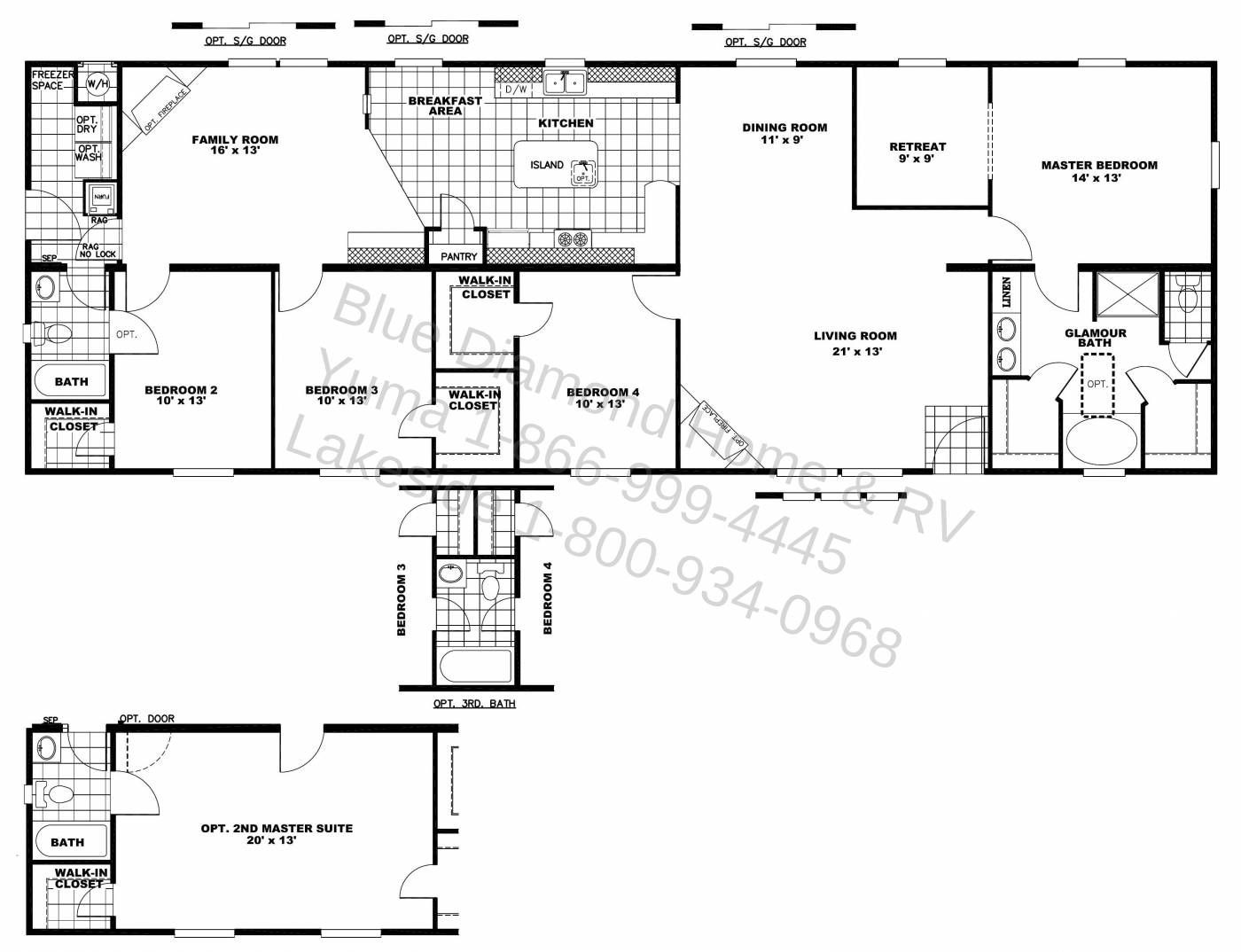Two Master Bedroom Floor Plans
 Clayton SED 2876 4A in 2019