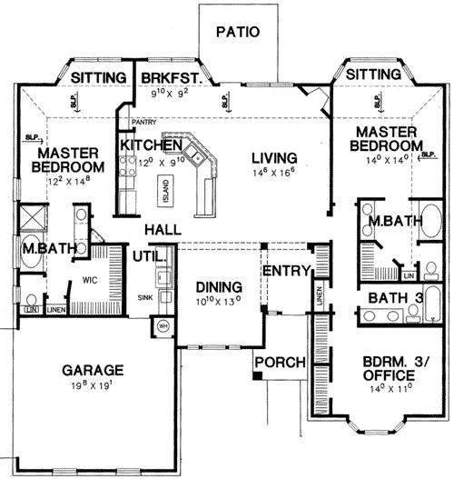 Two Master Bedroom Floor Plans
 Double Master Bedroom House Plan 3056D