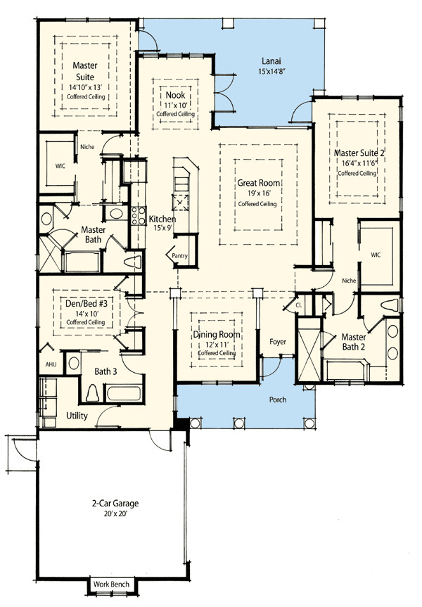 Two Master Bedroom Floor Plans
 Plan ZR Dual Master Suite Energy Saver