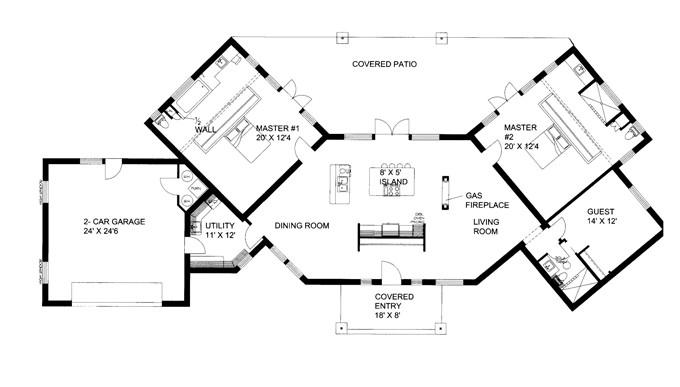 Two Master Bedroom Floor Plans
 Plans Double Master Ranch