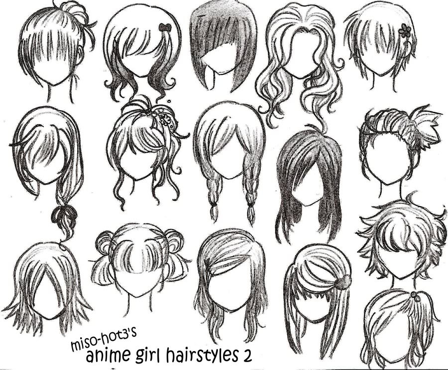Types Of Anime Hairstyles
 Drawings anime hairstyles