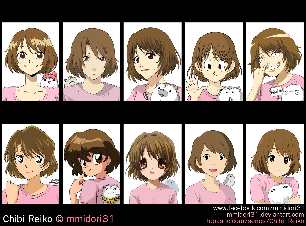 Types Of Anime Hairstyles
 Chibi Reiko in different anime styles by mmidori31 on