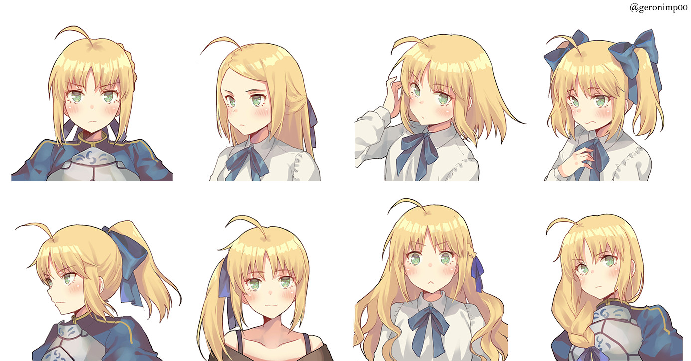 Types Of Anime Hairstyles
 [Fanart][Fate] Saber in a ponytail anime