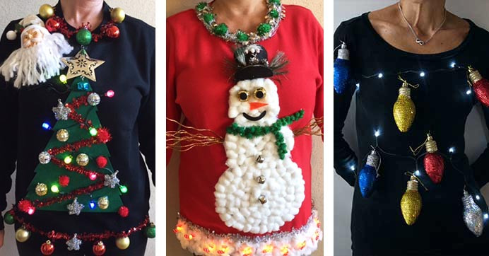 Ugly Christmas Sweaters DIY Ideas
 It s Ugly Christmas Sweater Time 3 Tree Mendously Tacky