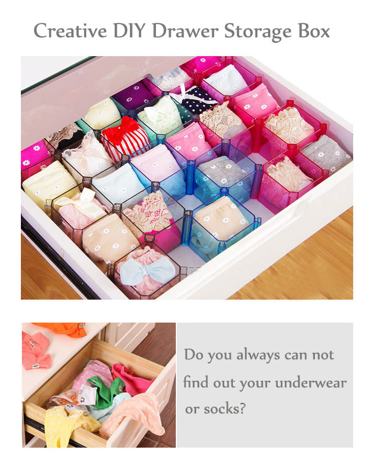 Underwear Organizer DIY
 Creative Drawer DIY Grid Storage Box Underwear Holder