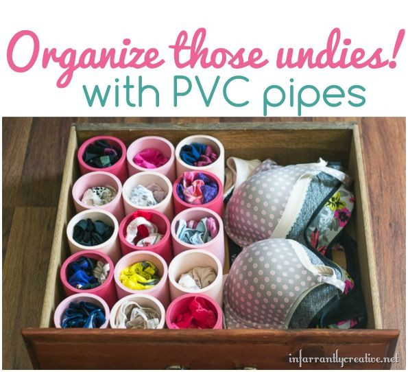 Underwear Organizer DIY
 Organize Un s With PVC Pipes s and