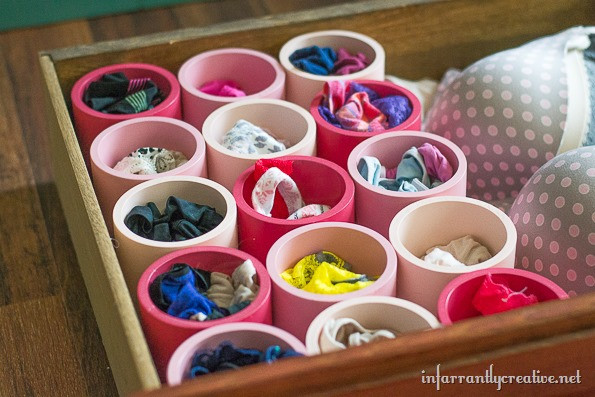 Underwear Organizer DIY
 Organize Your Un s with PVC Pipes… What Infarrantly