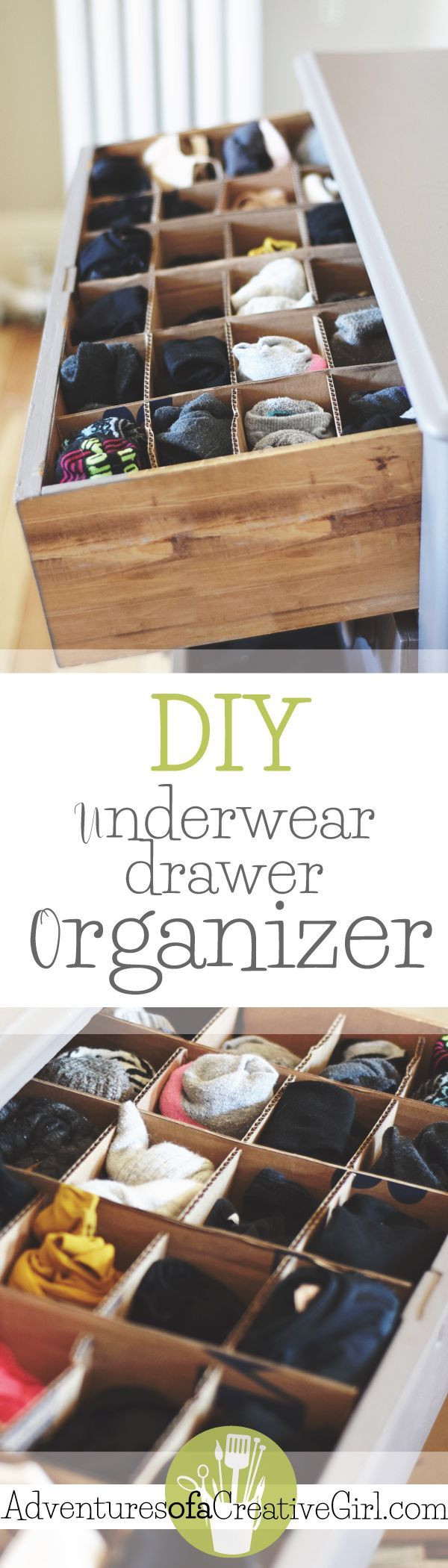 Underwear Organizer DIY
 Underwear Drawer Organizer DIY