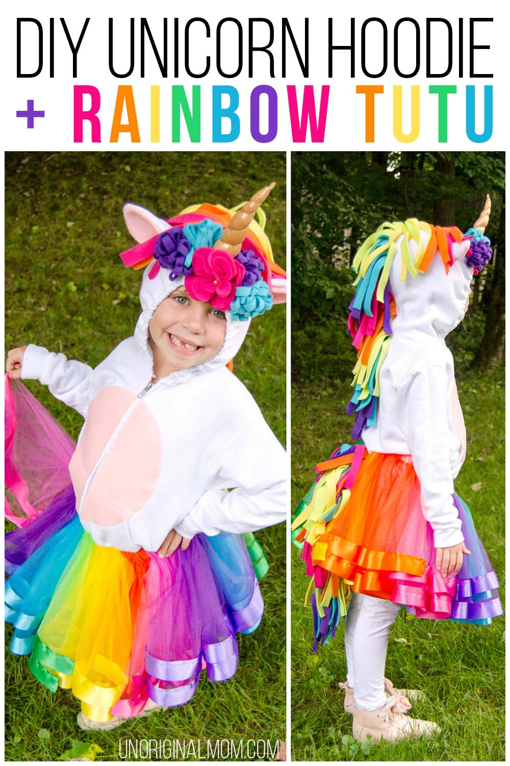 Unicorn DIY Costume
 DIY Unicorn Hoo Costume with Rainbow Tutu Tutorial