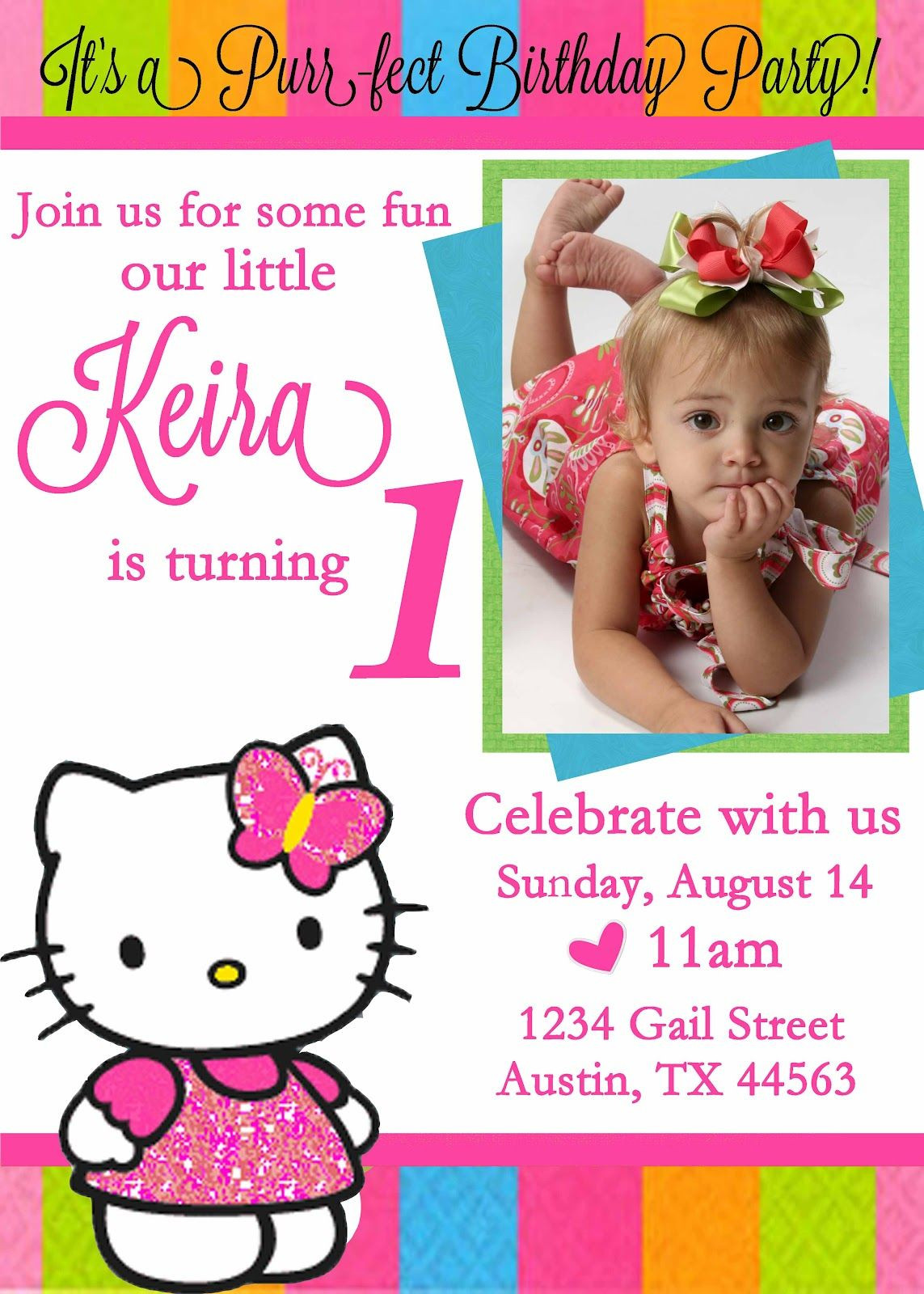 Unique Birthday Invitations
 Personalized Hello Kitty Birthday Invitations