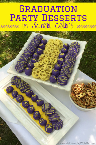 Unique Food Ideas For Graduation Party
 Graduation Party Desserts in School Colors Celebrate