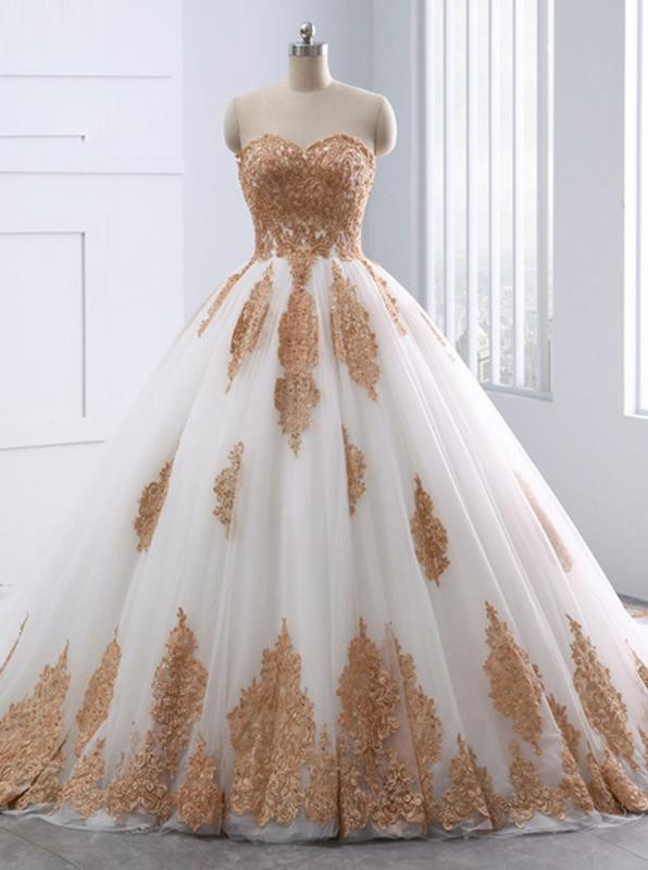 Unique Wedding Gowns With Color
 Ball Gown Wedding Dresses Strapless Wedding Dress Unique