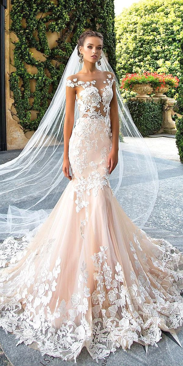 Unique Wedding Gowns With Color
 1941 best Beautiful wedding gowns images on Pinterest