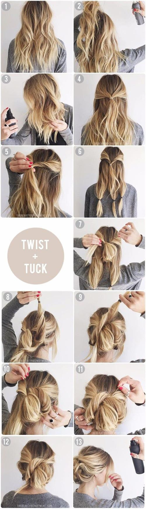 Updo Hairstyles Tutorial
 Top 10 Messy Updo Tutorials For Different Hair Lengths
