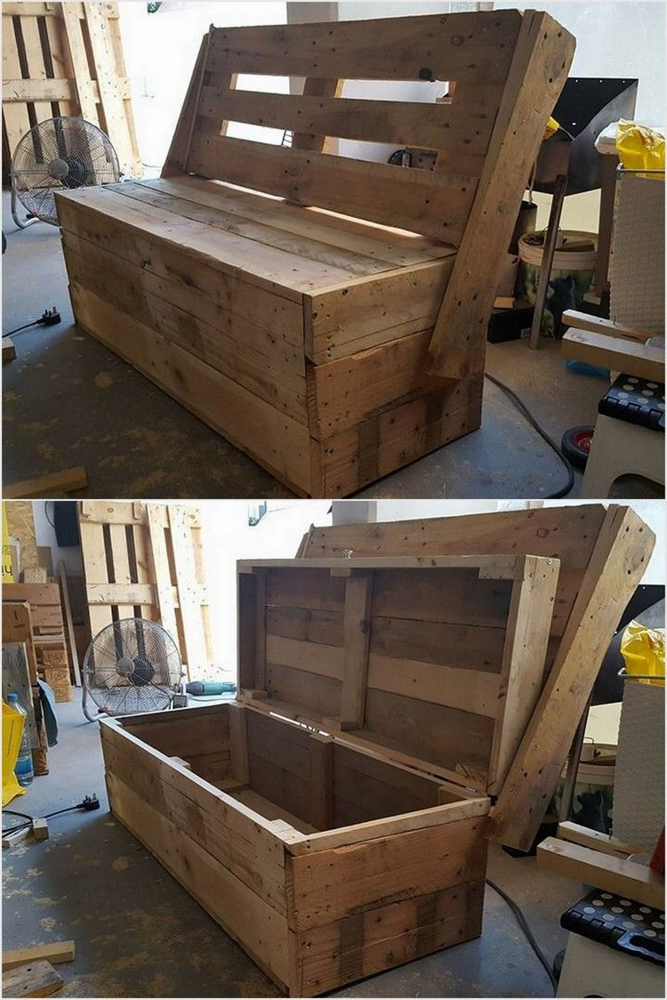 Used Storage Bench
 Fun Ways to Repurposed the Used Wood Pallets