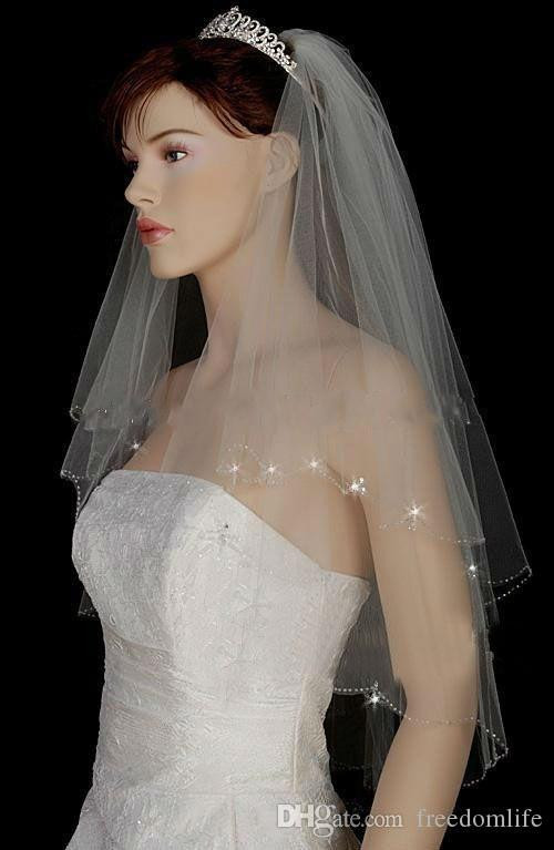 Used Wedding Veils
 New Sparkle Wedding Veils With Crystal For Bride High