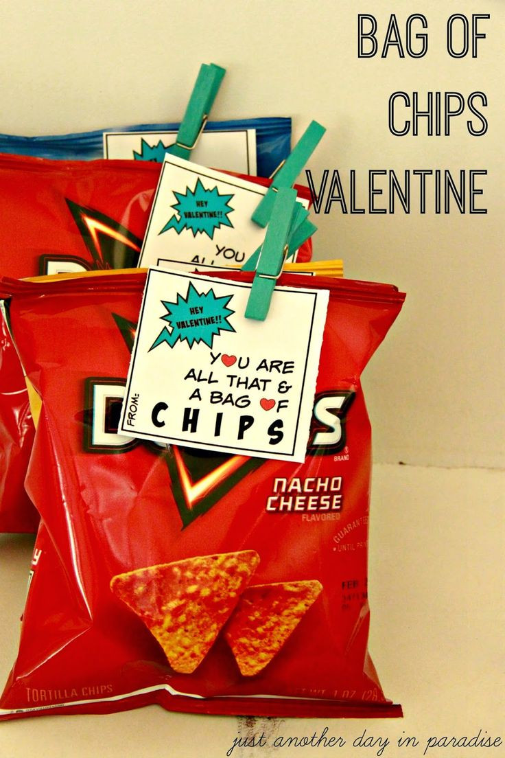 Valentine Class Gift Ideas
 Just Another Day in Paradise All That and a Bag of Chips