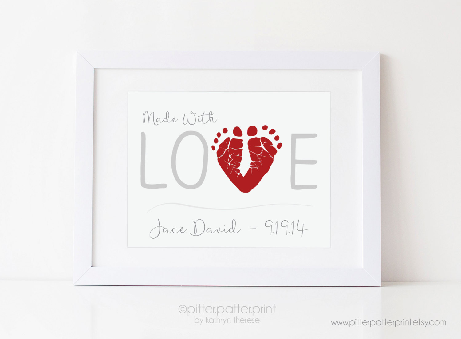 Valentine Gift From Baby To Dad
 Love Art Print Valentines Day Gift for Dad Personalized Baby