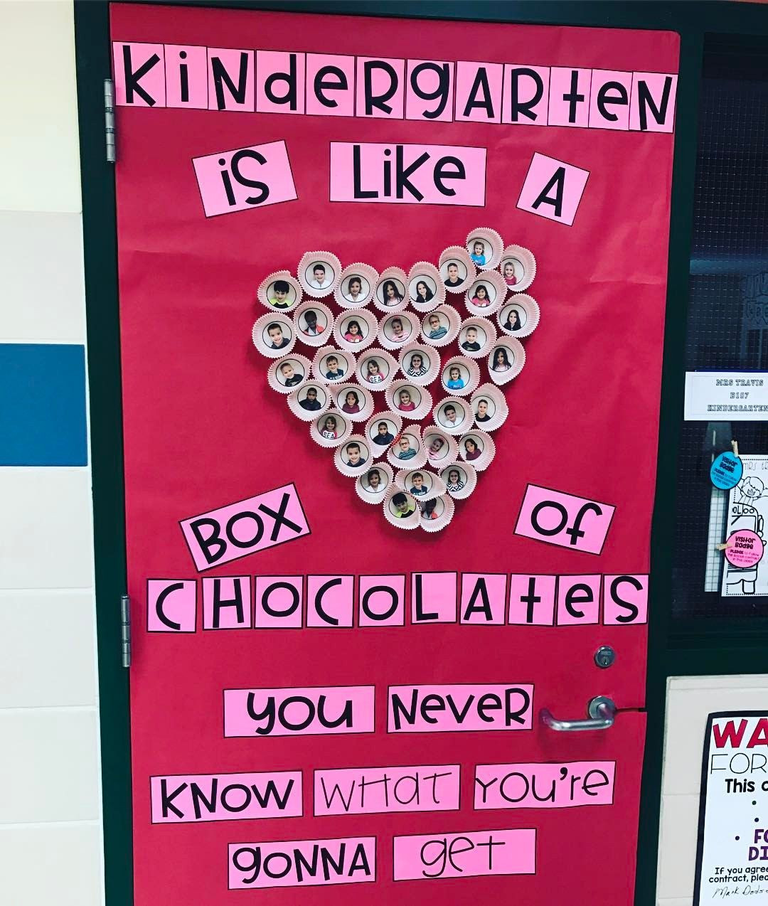 Valentine Gift Ideas For Preschool Class
 "Kindergarten is like a box of chocolates " door