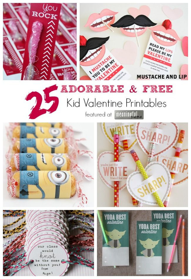Valentine Gift Ideas For Preschool Class
 25 Adorable Free Kid Valentine Printables