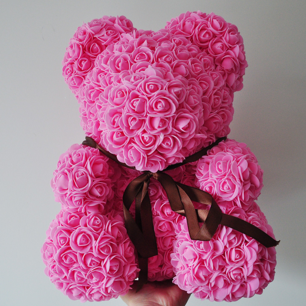 Valentines Gift Ideas For Girlfriend
 2018 Valentines Gift PE Dark pink Color Rose Bear Wedding