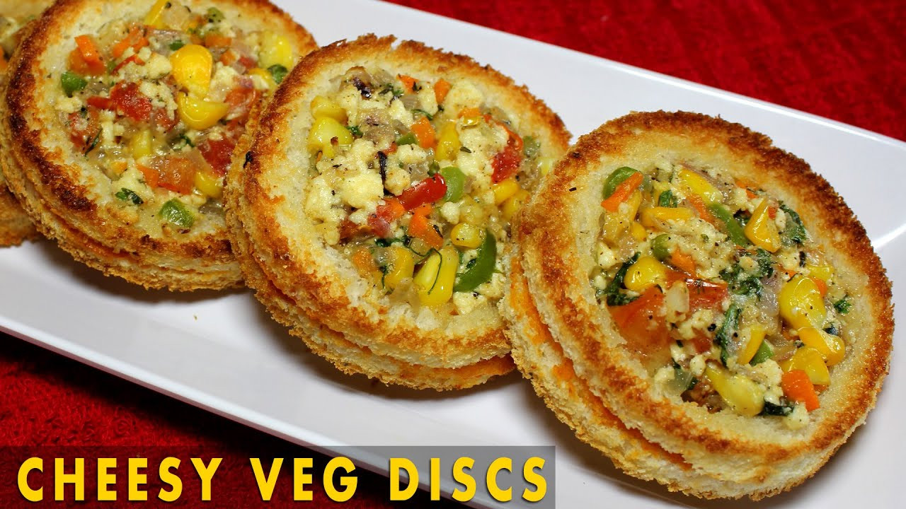 Vegetable Snacks Recipes
 Cheesy Veg Disc Healthy Baked Appetizer