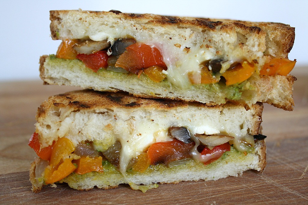 Vegetarian Panini Sandwich Recipes
 The Garden Grazer Roasted Ve able Panini with Pesto