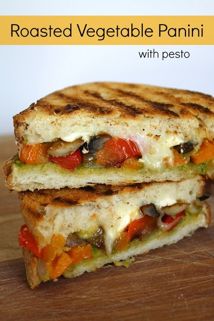 Vegetarian Panini Sandwich Recipes
 Roasted Ve able Panini with Pesto Recipe