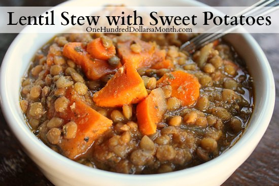 Vegetarian Stew Crockpot
 Slow Cooker Ve arian Lentil Stew with Sweet Potatoes