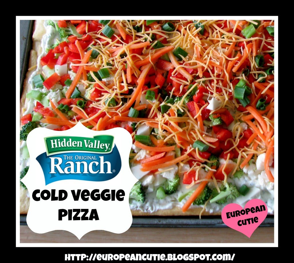 Veggie Pizza Appetizer With Hidden Valley Ranch
 European Cutie ♥ Hidden Valley Ranch Cold Veggie Pizza