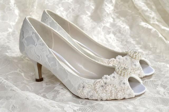 Vintage Wedding Shoes Low Heel
 Low Heel Wedding Shoes Custom Colors 250 Choices