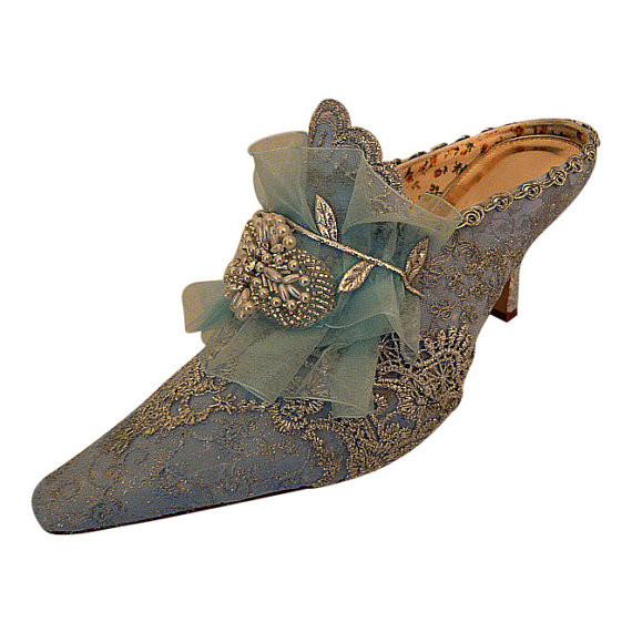 Vintage Wedding Shoes Low Heel
 Marie Antoinette Wedding Shoes Something Blue Bridal