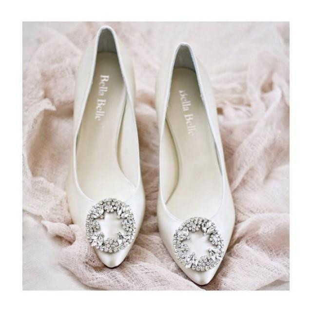 Vintage Wedding Shoes Low Heel
 Wedding Shoes Low Heels With Vintage Oval Crystal