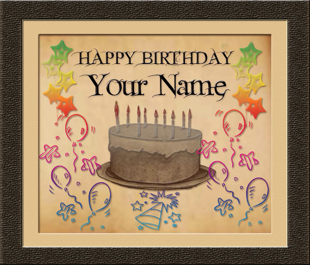 Virtual Birthday Cards
 Happy Birthday Virtual Framed Card