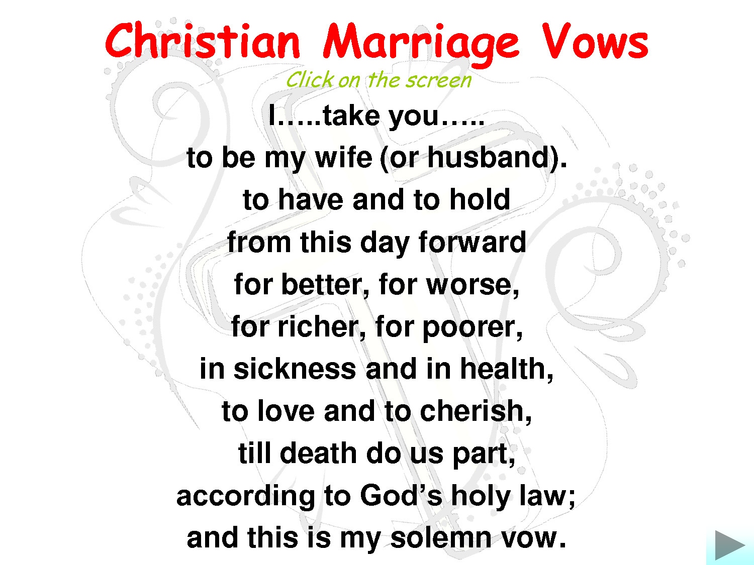 Vows For A Wedding
 Marriage Wedding Vows