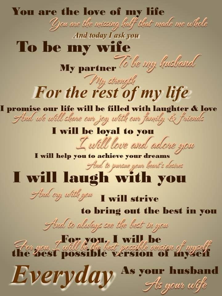 Vows For A Wedding
 Romantic Wedding Vows For Him