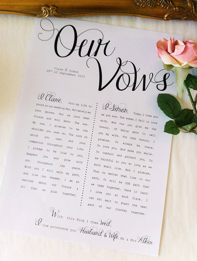 Vows For A Wedding
 To Have and To Hold Writing Your Wedding Vows