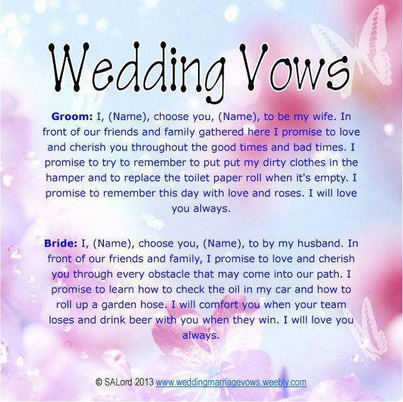 Vows For A Wedding
 Pin by Maryann on Wedding vows