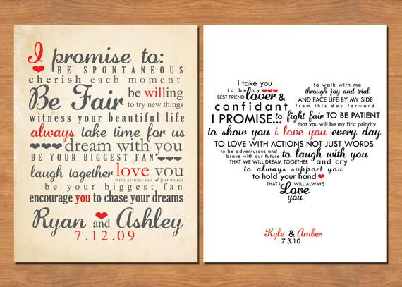 Vows For A Wedding
 Items similar to Wedding Vows Typography on Etsy