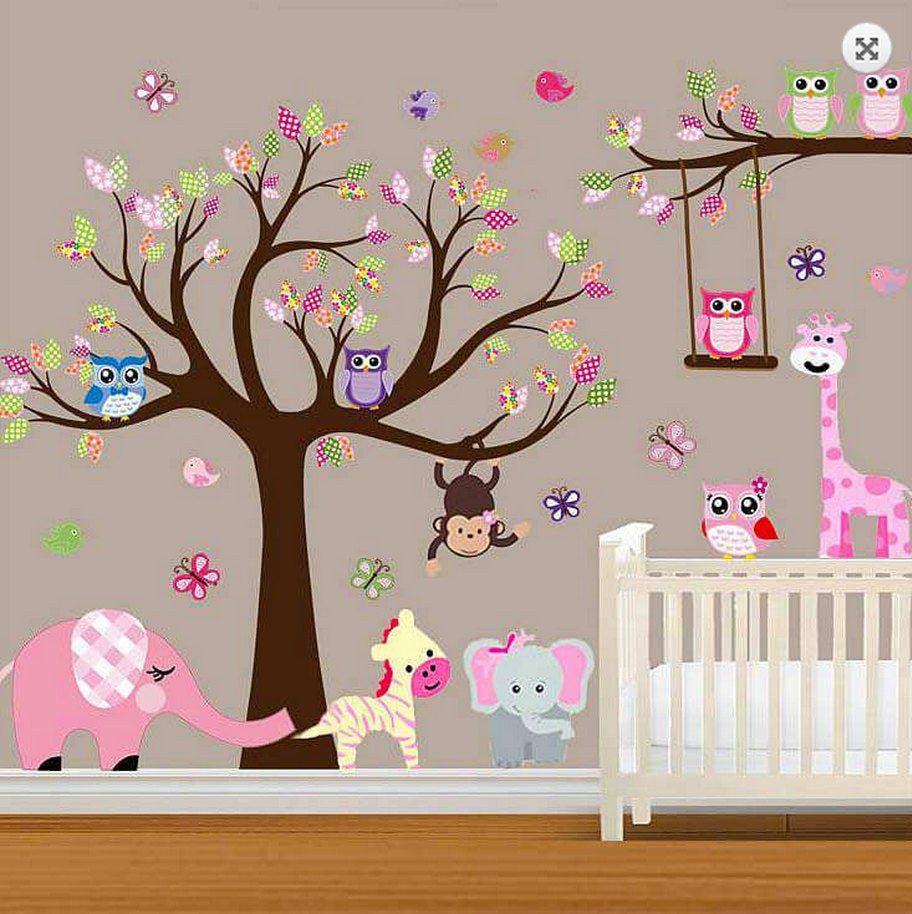 Wall Decoration For Baby Girl Room
 LARGE Baby Nursery Woodland Wall Decal Baby Girl Wall Decal