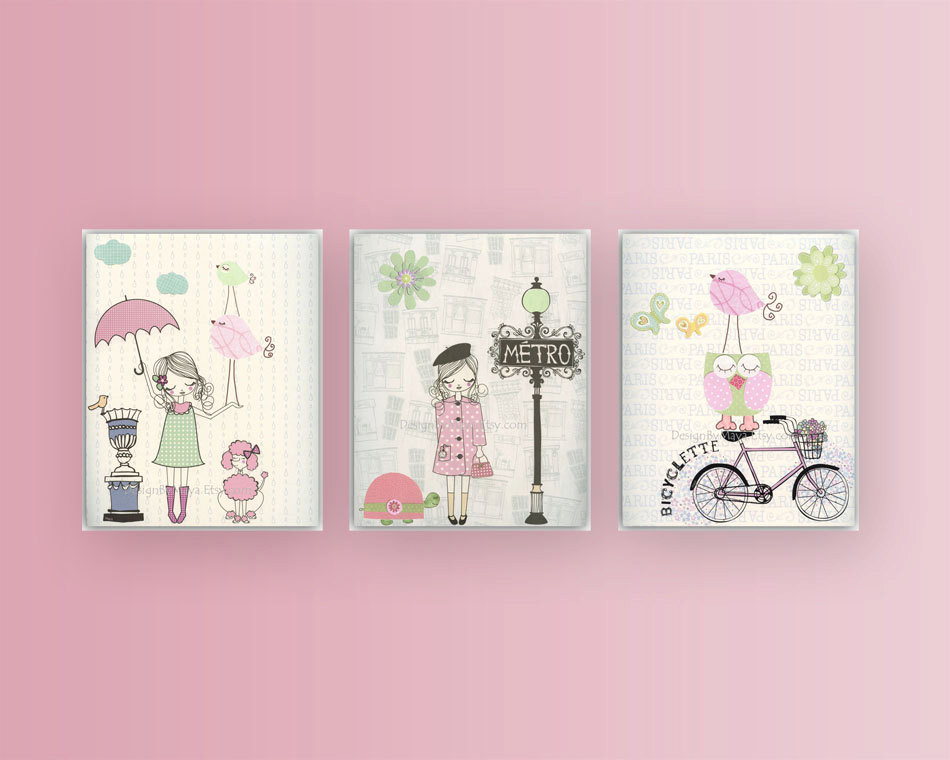 Wall Decoration For Baby Girl Room
 Nursery wall art print Baby room decor Baby girl Paris